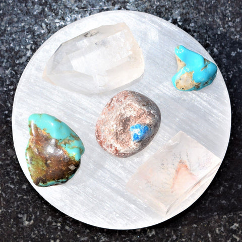 3.8" Selenite Disc Polished Flat Crystal Charging Station POWERFUL ZENERGY GEMS