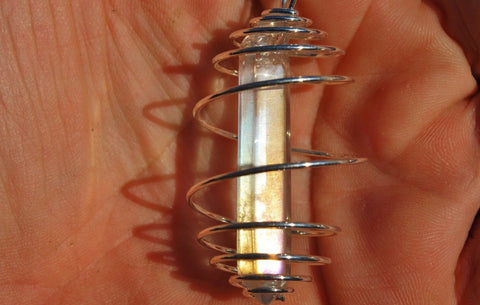 xRainbow Angel Aura Quartz Crystal Perfect Pendant™ 26" 925 Silver Chain WOW!!!