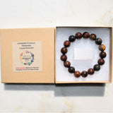 CHARGED Top-Grade Pietersite 12mm Bead Bracelet Tumble Polished Stretchy REIKI