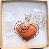 CHARGED REIKI Wrapped Red Sedona Jasper Heart Perfect Pendant + 20" Chain