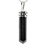 CHARGED Himalayan Black Tourmaline Crystal Perfect Pendant + 20" Silver Chain