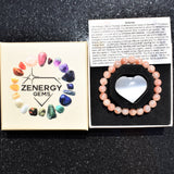 Premium CHARGED Natural Sunstone Crystal Bead Bracelet Stretchy