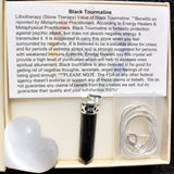 CHARGED Himalayan Black Tourmaline Crystal Perfect Pendant + 20" Silver Chain