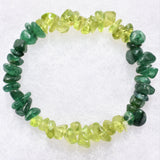 CHARGED Peridot & Green Aventurine Crystal Chip Stretchy Bracelet