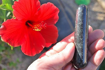 xCHARGED Dark Nephrite Inca Jade 3.5" Wand Reflexology Massage Healing 390cts