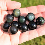 CHARGED Rainbow Obsidian Hand-Polished Sphere Perfect Pendant + 20" Chain