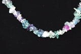 CHARGED Rainbow Fluorite Crystal Chip Necklace + 18" Healing Energy REIKI WOW!!!