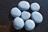 LG CHARGED 2" Angelite Crystal Hand-Carved Palm / Worry Stone Peaceful Energy!