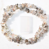 CHARGED 18" Rutilated Tourmalinated Quartz Crystal Chip Necklace REIKI !