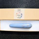 CHARGED Angelite Round 3.8" Wand Reflexology Massage Crystal Healing Energy 80g