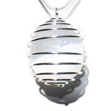 CHARGED Polished Moroccan Selenite Crystal Perfect Pendant 20" Silver Chain