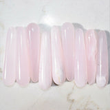 Charged 4" Fluorescent Pink Mangano Calcite Wand Reflexology Massage ~50g