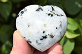 [1] Himalayan Rainbow Moonstone Crystal Puffy Heart / Palm Stone Healing Reiki