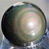 CHARGED Rainbow Obsidian Hand-Polished Sphere Perfect Pendant + 20" Chain