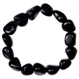 CHARGED Black Obsidian Crystal Bracelet Tumble Polished Stretchy ENERGY REIKI