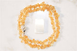 CHARGED Citrine Crystal Chip 18" Necklace Polished ENERGY REIKI
