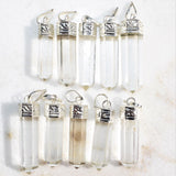 CHARGED Faceted Amplifier Clear Quartz Crystal Perfect Pendant + 20" Chain