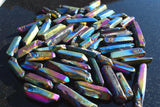 LG Platinum & Silver Rainbow Aura Quartz Crystal Perfect Pendant 20" Chain