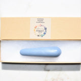 CHARGED Angelite Round 3.8" Wand Reflexology Massage Crystal Healing Energy 80g