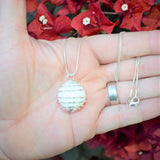 CHARGED Scolecite Hand-Polished Sphere Perfect Pendant + 20" Silver Chain