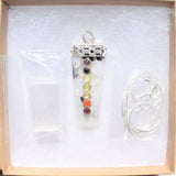 CHARGED 7 Chakra Rainbow Moonstone Crystal Perfect Pendant + 20" Chain WOW