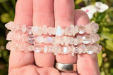 [1] CHARGED Moonstone Rose Quartz Crystal Bracelet w / Quartz REIKI Energy!