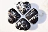 [1] LG Black Onyx Crystal Puffy Heart / Palm Stone Reiki ZENERGY GEMS