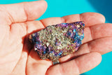 7 PCS AAA Grade CHARGED [1.5 lbs] Palm-Sized PEACOCK ORE Chalcopyrite Crystals
