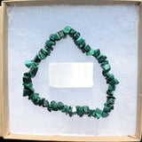 CHARGED Premium Malachite Crystal Chip Stretchy Bracelet Healing Energy REIKI