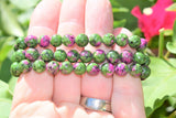 Premium CHARGED Ruby Zoisite Crystal 8mm Bead Bracelet Stretchy ENERGY REIKI