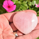 [1] Himalayan Rose Quartz Crystal Puffy Heart / Palm Stone Reiki ZENERGY GEMS