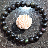 CHARGED Goldsheen Rainbow Obsidian Crystal 8mm Bead Bracelet Stretchy ENERGY