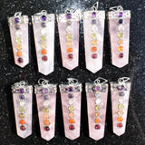 CHARGED 7 Chakra Himalayan Rose Quartz Crystal Perfect Pendant + 20" Chain WOW!