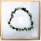 Premium Natural Ruby Zoisite Crystal Chip Stretchy Bracelet - Selenite Charged