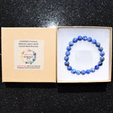 Premium CHARGED Natural Lapis Lazuli Crystal 8mm Bead Bracelet Stretchy
