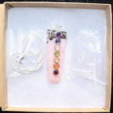 CHARGED 7 Chakra Himalayan Pink Opal Crystal Perfect Pendant + 20" Chain