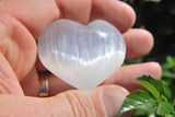 [2] MD 2" SELENITE POCKET PUFFY HEART Healing Crystal Reiki - ZENERGY GEMS
