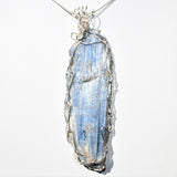 CHARGED REIKI Wrapped Brazilian Blue Kyanite Perfect Pendant + 20" Chain b
