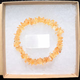 [2 PCS] Premium CHARGED Citrine Crystal Chip Stretchy Bracelets Healing Energy!