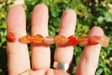 CHARGED Carnelian Agate Crystal Bracelet Tumble Polished Stretchy ENERGY REIKI