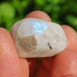 Rainbow Moonstone Crystal Perfect Pendant + 20" Silver Chain NEW BEGINNINGS