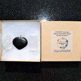 CHARGED Himalayan Black Tourmaline Crystal HEART Perfect Pendant + 20" Chain