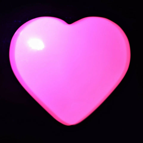 Charged Fluorescent Pink Mangano Calcite Crystal Puffy Heart / Palm Stone