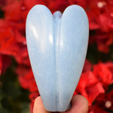 XL CHARGED 3" Angelite Crystal Hand-Carved Angel Peaceful Energy! ZENERGY GEMS