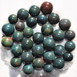 CHARGED Bloodstone Hand-Polished Sphere Perfect Pendant + 20" Silver Chain