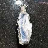 CHARGED REIKI Wrapped Brazilian Blue Kyanite Perfect Pendant + 20" Chain