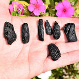 CHARGED LG Natural Tibetan Tektite Perfect Pendant + 20" Silver Chain SYN 12