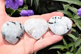 [1] Himalayan Rainbow Moonstone Crystal Puffy Heart / Palm Stone Healing Reiki