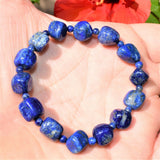 Premium CHARGED Natural Lapis Lazuli Crystal Custom 2-Bead Bracelet Stretchy