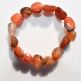 CHARGED Carnelian Agate Crystal Bracelet Tumble Polished Stretchy ENERGY REIKI